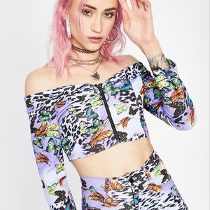 Dolls Kill Lilac Wild Fusion Crop Top